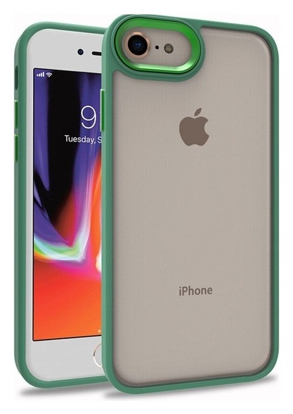 Apple iPhone 8 Uyumlu Kılıf Flora Kapak, Yeşil
