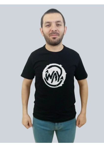 Erkek Way Sıfır Yaka Siyah Tişört