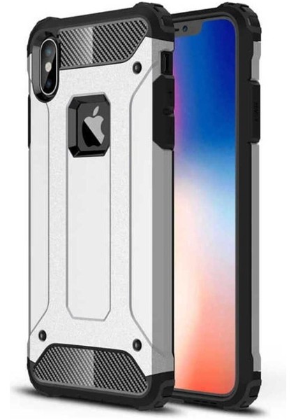 Apple iPhone x Uyumlu Kılıf Crash Silikon Kapak, Gri