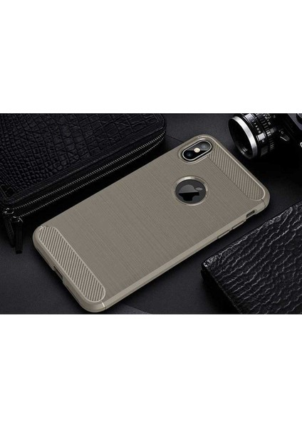 Apple iPhone Xs Max Uyumlu Kılıf Room Silikon Kapak, Gri