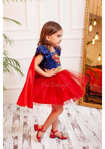 Super Hero Dc Girl Payetli Elbise