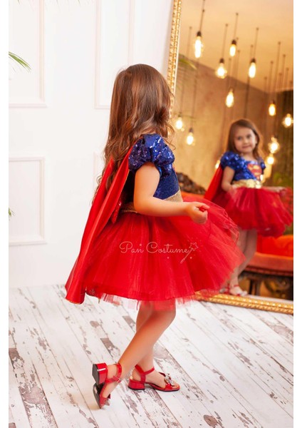 Super Hero Dc Girl Payetli Elbise