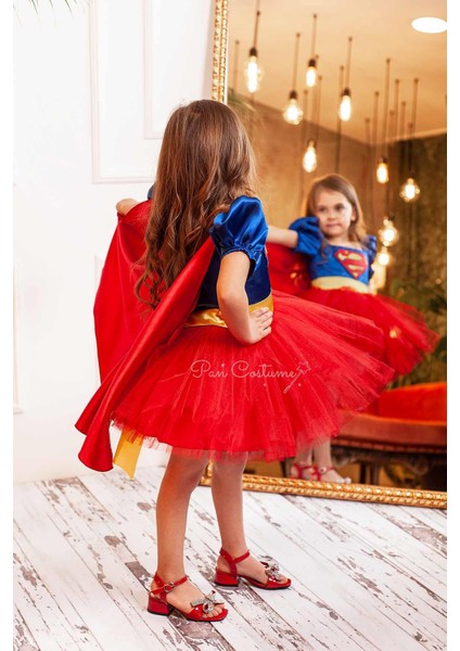 Super Hero Dc Girl Kostümü Kırmızı