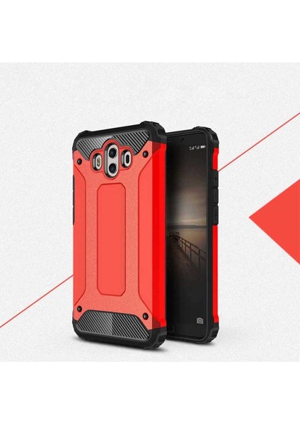 Huawei Mate 10 Uyumlu Kılıf Crash Silikon Kapak, Kırmızı