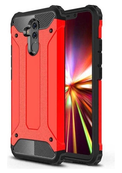 Huawei Mate 20 Lite Uyumlu Kılıf Crash Silikon Kapak, Kırmızı