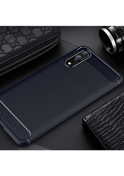 Huawei P20 Uyumlu Kılıf Room Silikon Kapak, Lacivert