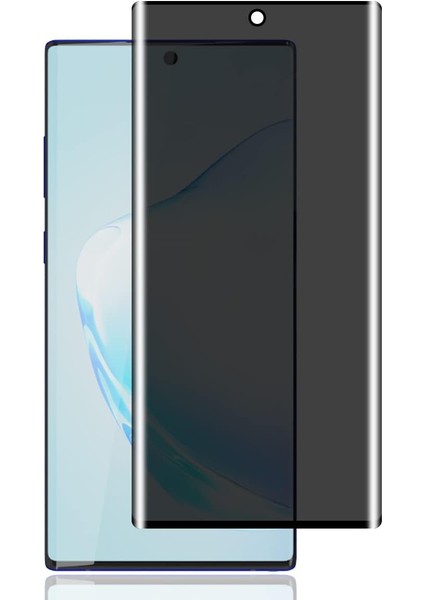 Samsung Galaxy Note 10 Plus Ekran Koruyucu Hayalet Seramik Cam Mat Privacy Tam Kaplar Oval Kavisli