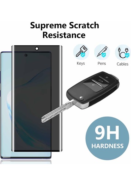 Samsung Galaxy Note 10 Plus Ekran Koruyucu Hayalet Seramik Cam Mat Privacy Tam Kaplar Oval Kavisli