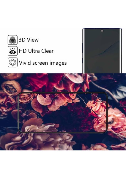 Samsung Galaxy Note 10 Ekran Koruyucu Hayalet Seramik Cam Mat Privacy Tam Kaplar Oval Kavisli