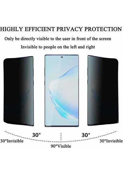Samsung Galaxy Note 10 Ekran Koruyucu Hayalet Seramik Cam Mat Privacy Tam Kaplar Oval Kavisli