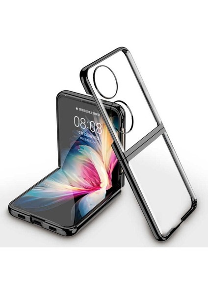 Huawei P50 Pocket Uyumlu Kılıf Kıpta Kapak, Siyah