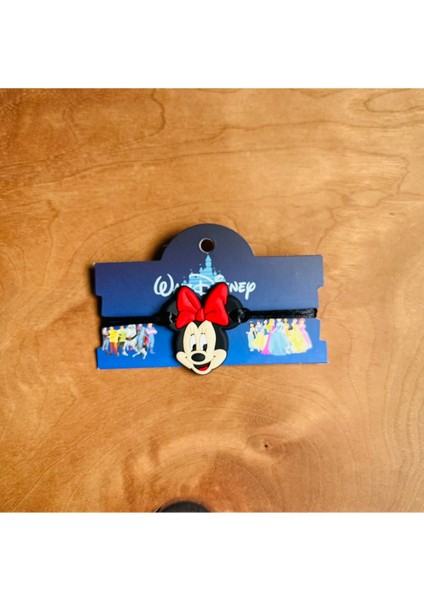 Minnie Mouse Çocuk Bilekliği Makrome Örgülü Ipli Ayarlamalı