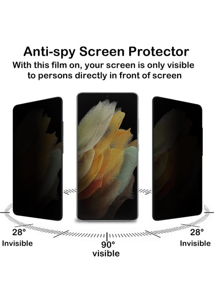 Samsung Galaxy S20 Ultra Ekran Koruyucu Hayalet Seramik Cam Mat Privacy Tam Kaplar Oval Kavisli