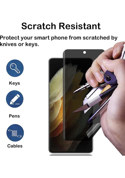 Samsung Galaxy S20 Ultra Ekran Koruyucu Hayalet Seramik Cam Mat Privacy Tam Kaplar Oval Kavisli