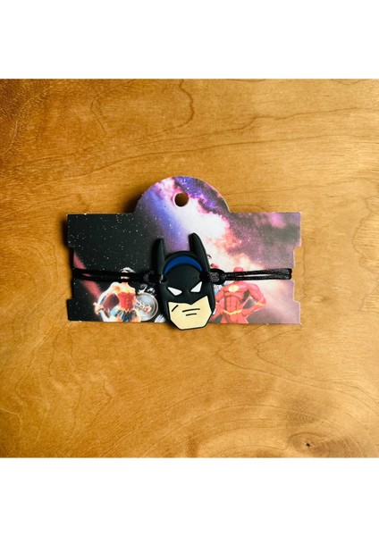 Batman Çocuk Bilekliği Makrome Örgülü Ipli Ayarlamalı