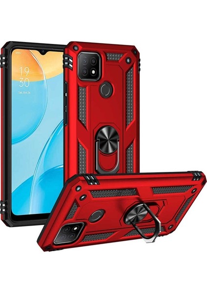 Oppo A15S Uyumlu Kılıf Vega Kapak, Kırmızı