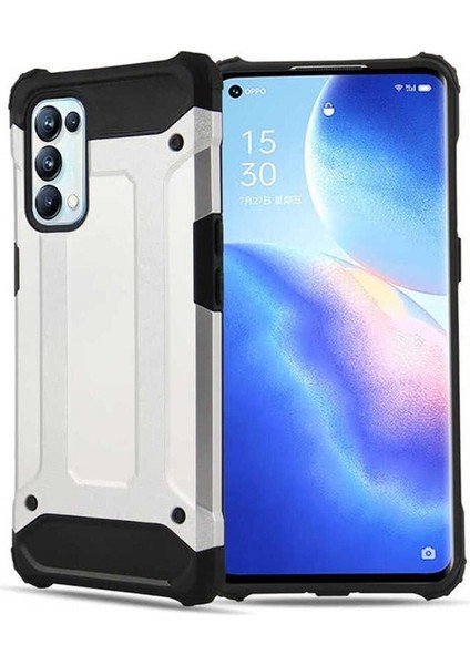 Oppo Reno 5 Pro 5g Uyumlu Kılıf Crash Silikon Kapak, Gri