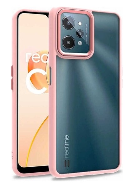 Realme C31 Uyumlu Kılıf Flora Kapak, Rose Gold