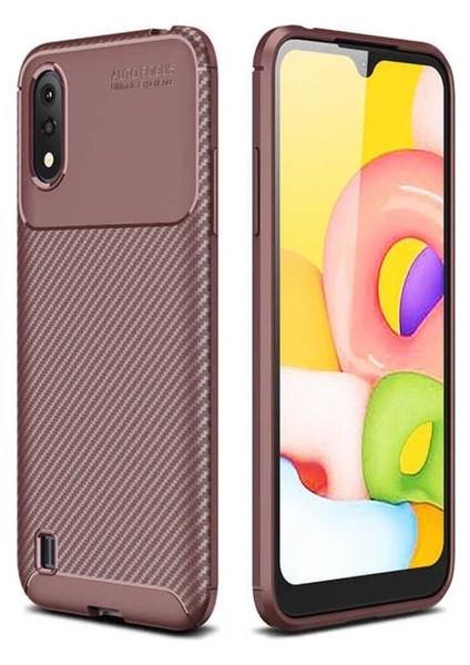 Samsung Galaxy A01 Uyumlu Kılıf Negro Silikon Kapak, Kahverengi