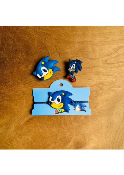 Sonic 3 Lü Set Crocs Jibbitz Terlik Süsü ve Makrome Örgülü Ayarlamalı Çocuk Bilekliği fiyatları