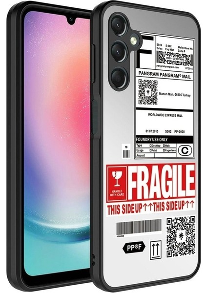 Samsung Galaxy A14 Uyumlu Kılıf Aynalı Desenli Kamera Korumalı Parlak Mirror Kapak, Fragile