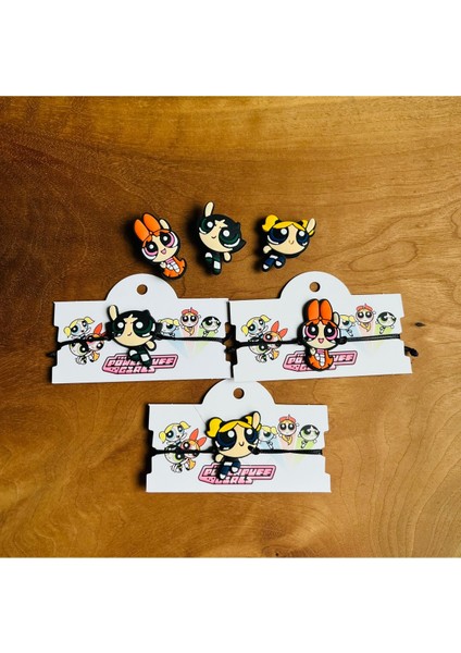 Powerpuff Girls 6 Lı Set Crocs Jibbitz Terlik Süsü ve Makrome Örgülü Ayarlamalı Çocuk Bilekliği fiyatları