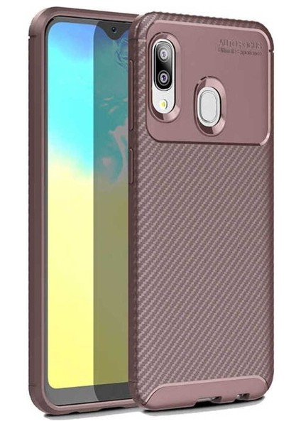 Samsung Galaxy A20E Uyumlu Kılıf Negro Silikon Kapak, Kahverengi