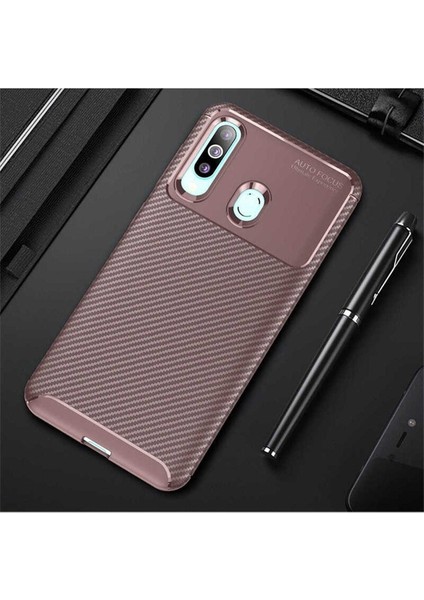 Samsung Galaxy A20S Uyumlu Kılıf Negro Silikon Kapak, Kahverengi