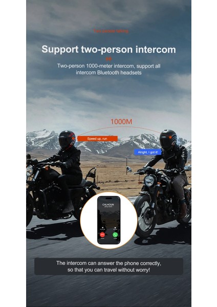 Y80 2x Motosiklet Bluetooth 5.3 Kask Interkom 2 Kişi Eşleşme Özellikli ve Rgb Intercom Yüksek Ses