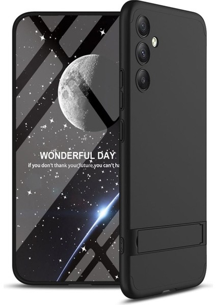 Samsung Galaxy A34 Uyumlu Kılıf Kamera Korumalı Dikey Standlı Ays Kapak, Siyah