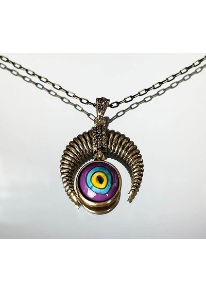 Hilal Bronz Çini Kolye
