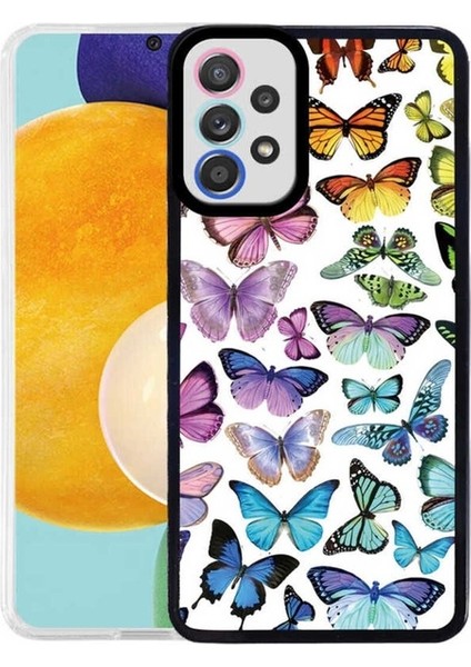Samsung Galaxy A72 Uyumlu Kılıf M-Fit Desenli Kapak, Butterfly No3