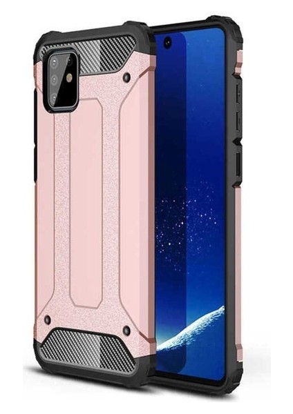 Samsung Galaxy A81 (Note 10 Lite) Uyumlu Kılıf Crash Silikon Kapak, Rose Gold