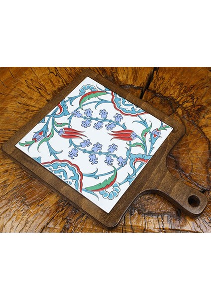 Lale Bahçesi Ahşap Sunum Tepsisi fiyatları