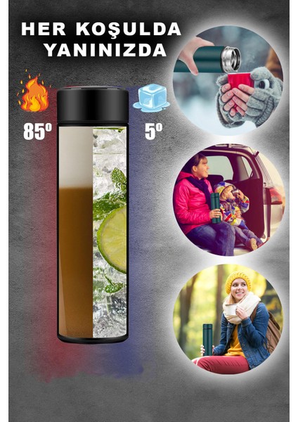 Sıcak ve Soğuk Tutma Özelliğiyle 500 ml Dereceli Termos