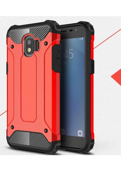 Samsung Galaxy J2 Pro 2018 Uyumlu Kılıf Crash Silikon Kapak, Kırmızı