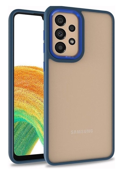 Samsung Galaxy A73 Uyumlu Kılıf Flora Kapak, Mavi