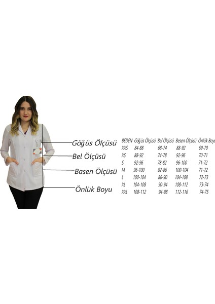 Klasik Yaka Kadın Önlüğü Beyaz modelleri