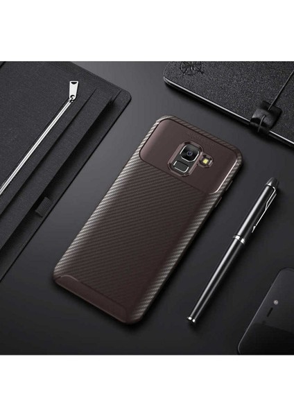 Samsung Galaxy J6 Uyumlu Kılıf Negro Silikon Kapak, Kahverengi