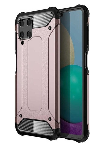 Samsung Galaxy M22 Uyumlu Kılıf Crash Silikon Kapak, Rose Gold