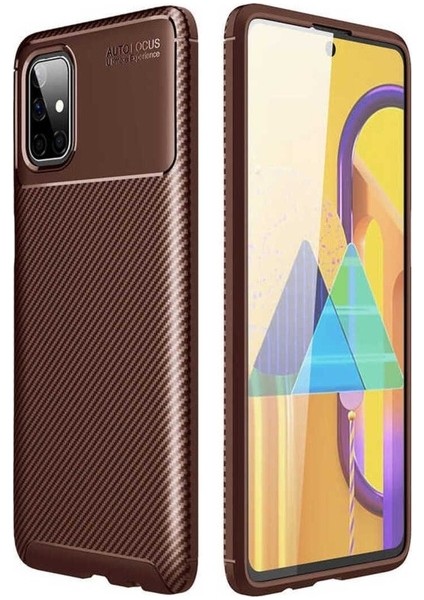 Samsung Galaxy M51 Uyumlu Kılıf Negro Silikon Kapak, Kahverengi