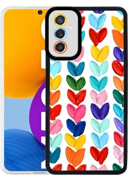 Samsung Galaxy M52 Uyumlu Kılıf M-Fit Desenli Kapak, Heart No6