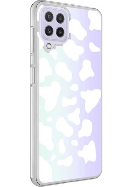 Samsung Galaxy M32 Uyumlu Kılıf M-Blue Desenli Kapak, Cow No2