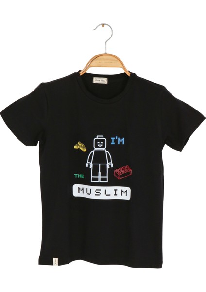 Erkek Çocuk Kısa Kollu Bisiklet Yaka Oyun Baskılı Islami Müslümanım T-Shirt fırsatları