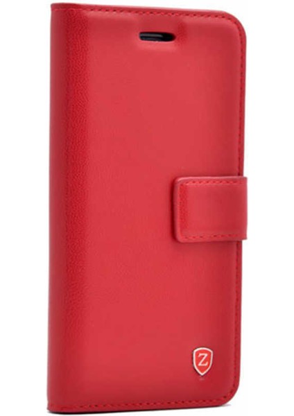 Samsung Galaxy S10 Uyumlu Kılıf New Delüxe Kapaklı Standlı Kılıf, Kırmızı