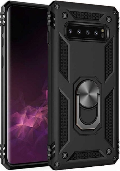 Samsung Galaxy S10 Plus Uyumlu Kılıf Vega Kapak, Siyah