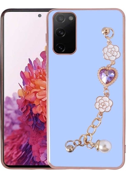 Samsung Galaxy S20 Fe Uyumlu Kılıf El Tutamaçlı Kamera Korumalı Taka Silikon Kapak, Mor