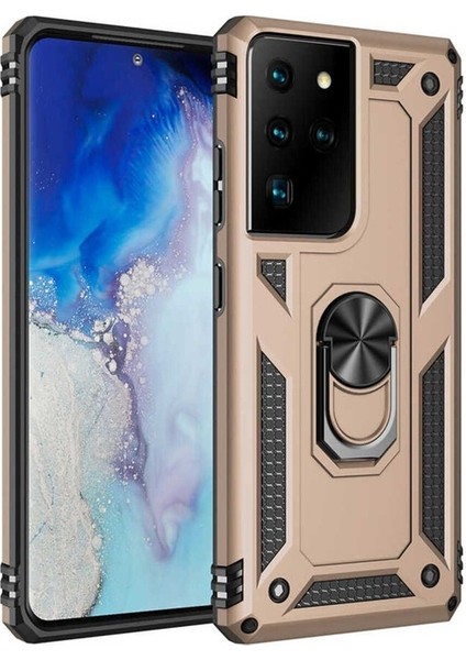 Samsung Galaxy S21 Ultra Uyumlu Kılıf Vega Kapak, Gold