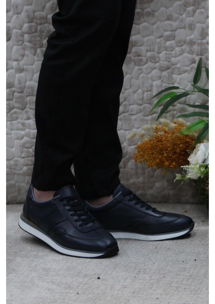1217 Lacivert Rahat Iç Ve Dış Deri Erkek Ayakkabı