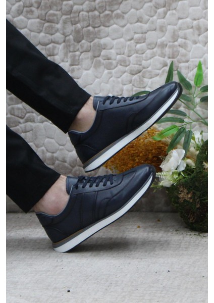 1217 Lacivert Rahat Iç Ve Dış Deri Erkek Ayakkabı indirimleri